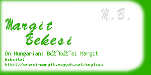 margit bekesi business card